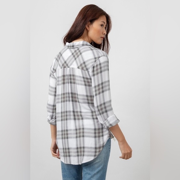 Rails | Hunter Button Down Plaid Flannel White Ash Mint Small Fall Cozy Campfire - Picture 3 of 12